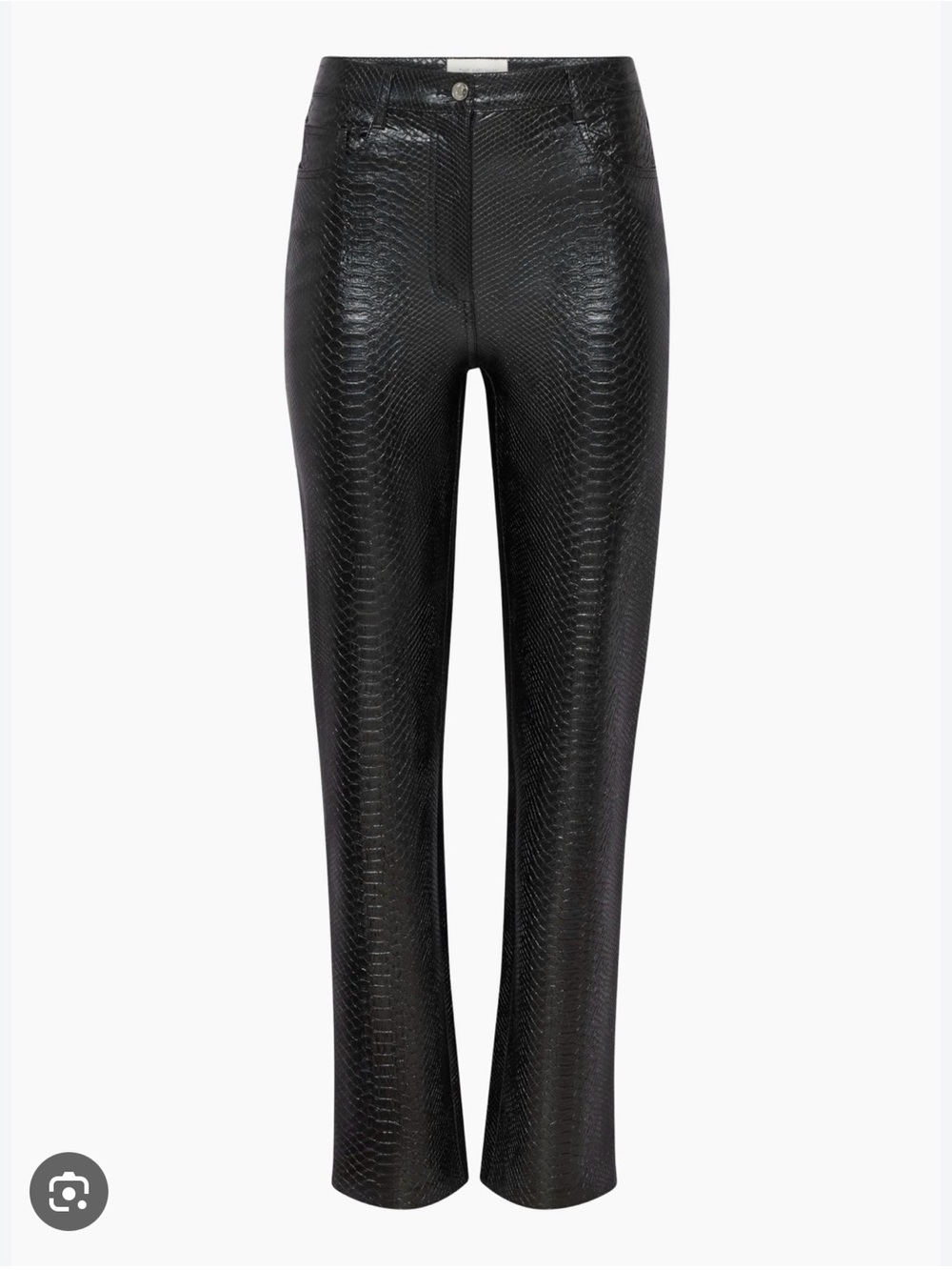 Wilfred Melina Black Faux-Snakeskin Straight Leg Pants